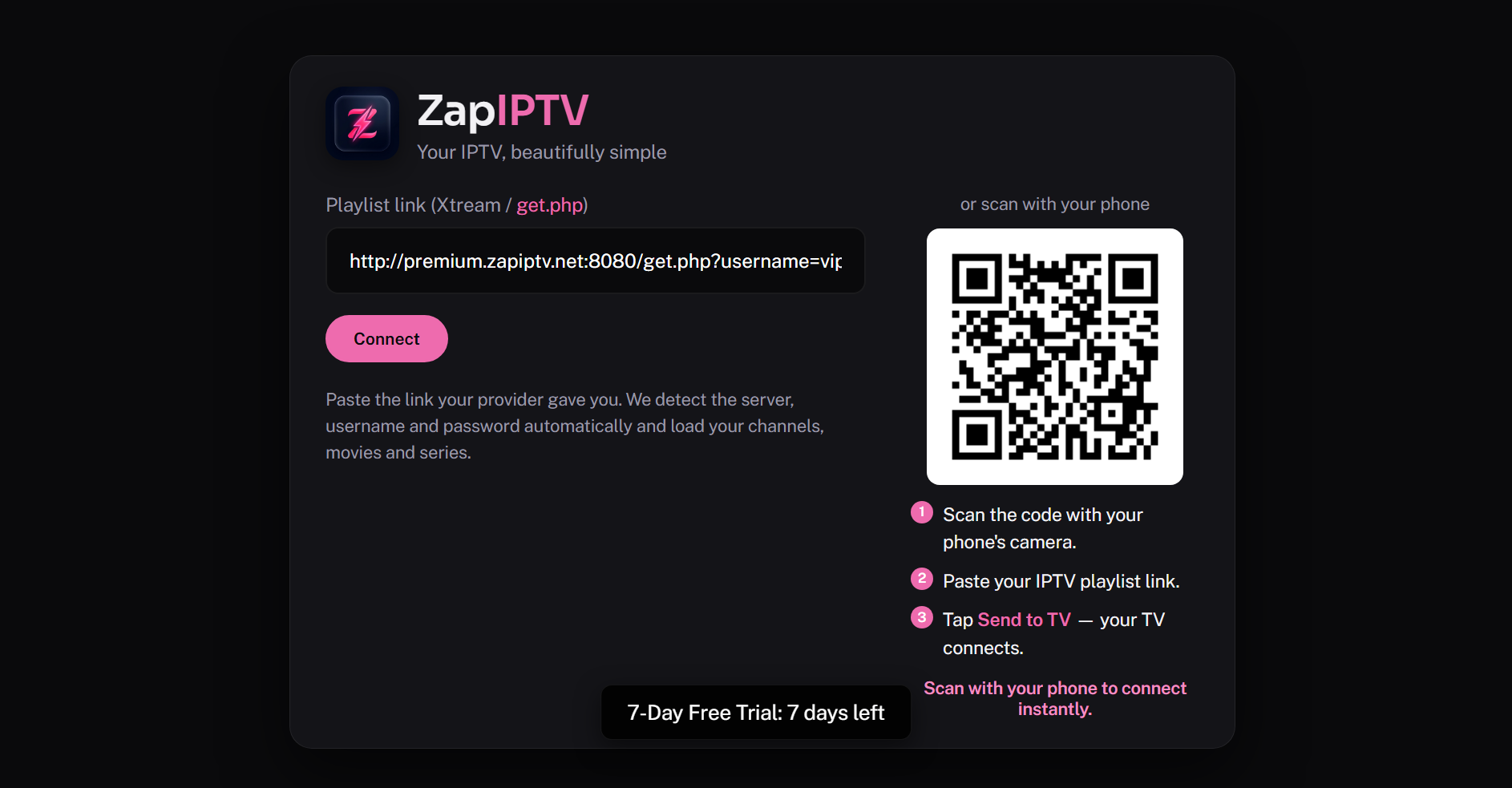 Setup & QR Connect